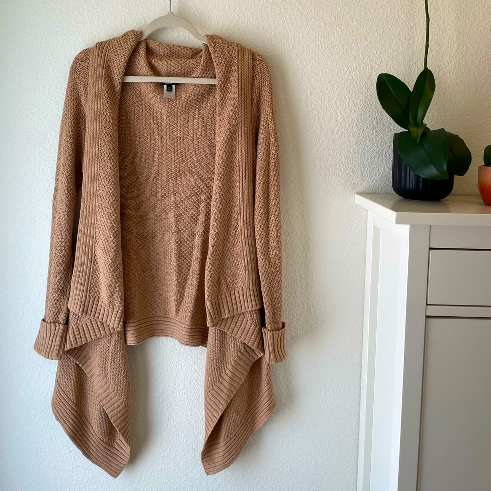 Talbots Camel Draped Cardigan Sweater